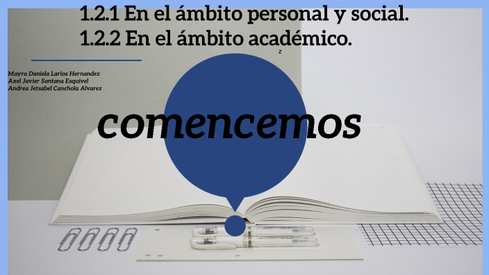 1.2.1 En el ámbito personal y social. 1.2.2 En el ámbito académico. by