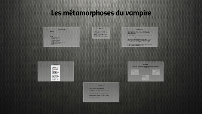Les Métamorphoses Du Vampire Analyse Linéaire