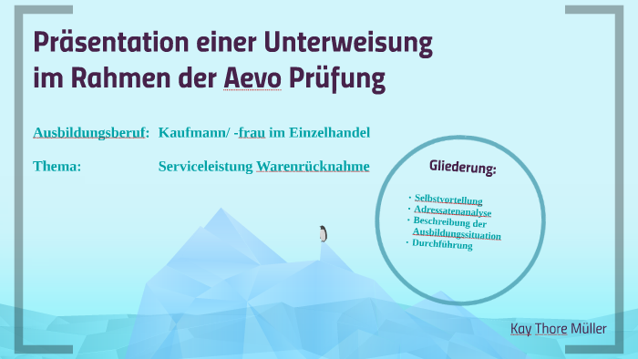 Präsentation einer Unterweisung im Rahmen der Aevo Prüfung by ben