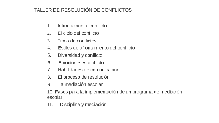 TALLER DE RESOLUCIÓN DE CONFLICTOS By Angel Gonzalez De Las Heras