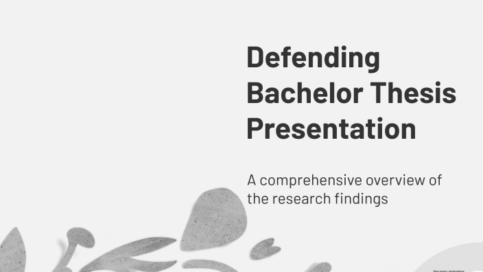 defending bachelor thesis