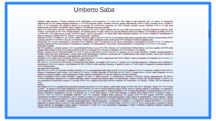 Umberto Saba Nacque A Trieste All 039 Epoca Parte Dell 039 Impero A By Carmine Iannone