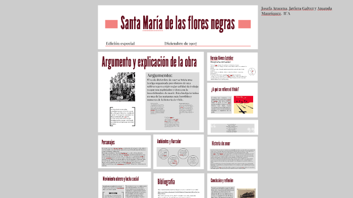 Santa María de las flores negras by Amanda Manríquez Valenzuela on Prezi  Next