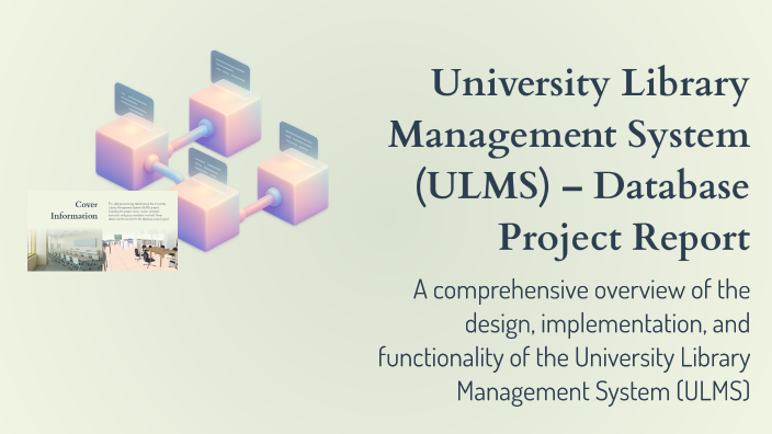 University Library Management System Database University Library Management System (ULMS) – Database Project Report ...
