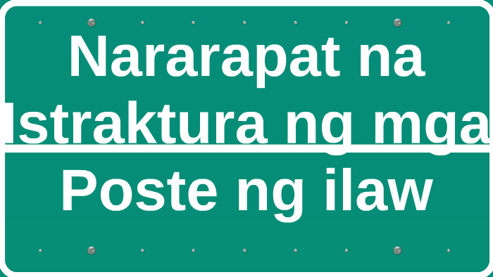 Nararapat na Istraktura ng mga Poste ng ilaw by Andrea Kimberly Arpon ...