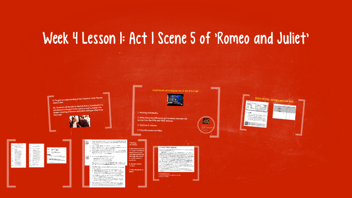 Week 4 Lesson 1: Act 1 Scene 5 of 'Romeo and Juliet' by Liam Brooks on ...