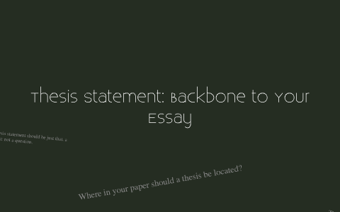 thesis statement backbone of essay