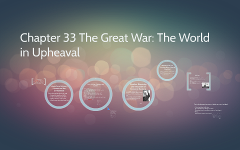 Chapter 33 The Great War: The World In Upheaval By J Y On Prezi