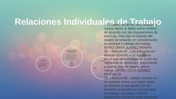 Relaciones Individuales De Trabajo By Ade Mart