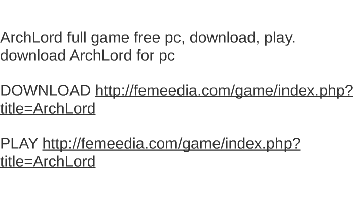 Archlord server files download