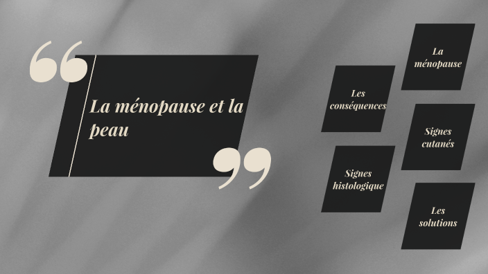 Les conséquences de la ménopause sur la peau by Margaux Hutin on Prezi