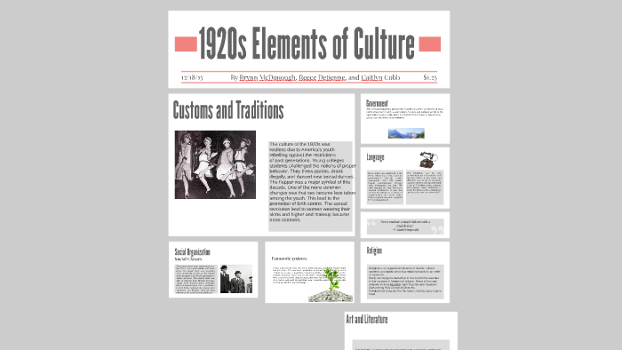 1920s Elements of Culture by Caitlyn Cobb on Prezi