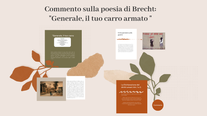 Commento sulla poesia di Brecht: "Generale, il tuo carro armato