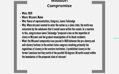 missouri compromise essay