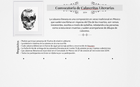 Segunda Convocatoria de Calaveritas Literarias by Ilse Y. Salgado on Prezi  Next