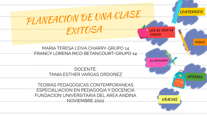 PLANEACION DE UNA CLASE EXITOSA by Ela Cardeño on Prezi