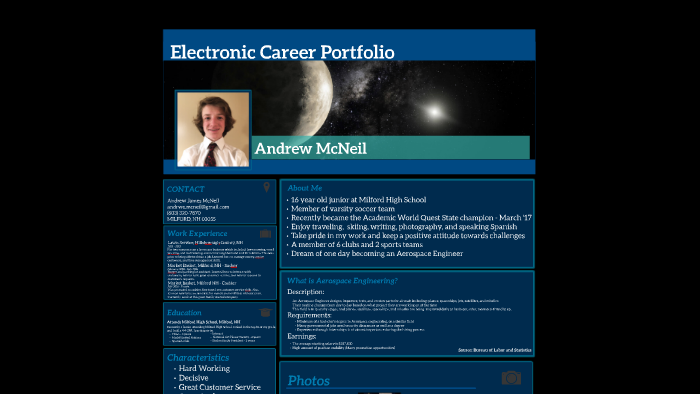 Electronic Career Portfolio By Andrew McNeil