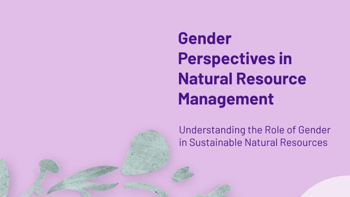 Gender Perspectives in Natural Resource Management by Therese Salaguste ...