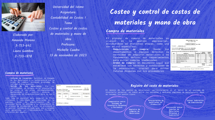 Costeo y control de costos de materiales y mano de obra by Amanda ...