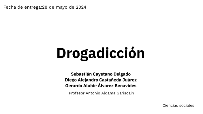 Drug Addiction by Sebascd Cayetano Delgado on Prezi