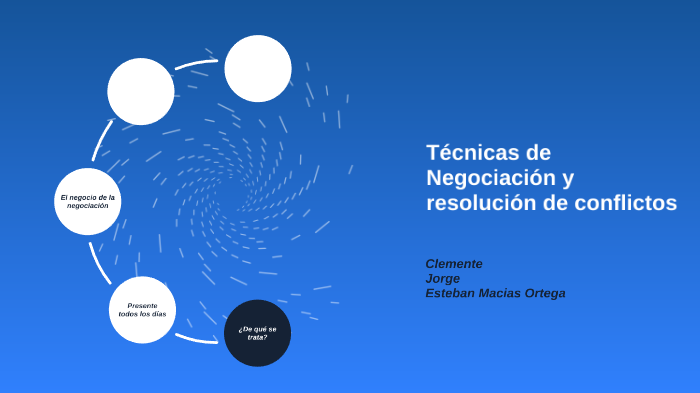 Técnicas de Negociación y Resolución de conflictos by Esteban Macias on
