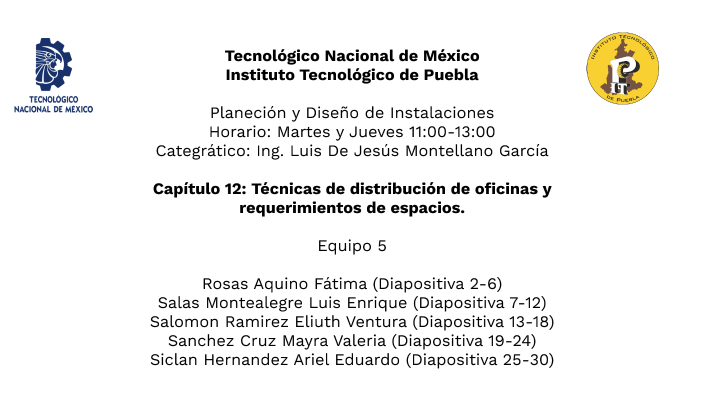 Capítulo 12: Técnicas de distribución de oficinas y requerimientos de ...