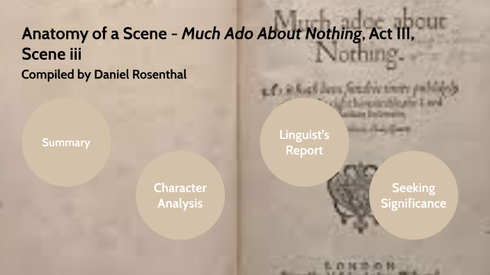Anatomy of a Scene - Much Ado About Nothing, Act III, Scene 3 by DANIEL ...