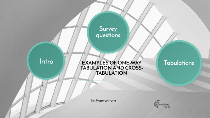 Partial Tabulation Example EXAMPLES OF ONE-WAY TABULATION AND CROSS-TABULATION by hope coltrane on ...