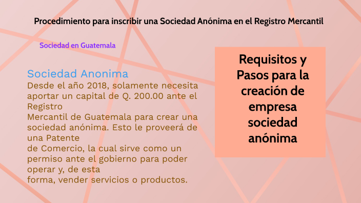 Procedimiento Para Inscribir Una Sociedad Anónima En El Registro ...