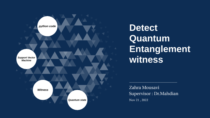 Detect Entanglement Witness Via Machine Learning Methods By Zahra ...