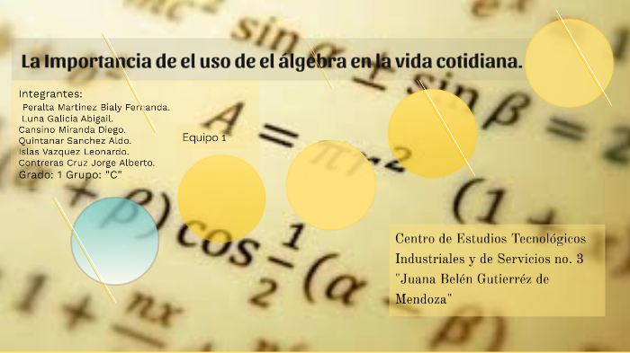 La importancia en el uso de el álgebra en la vida