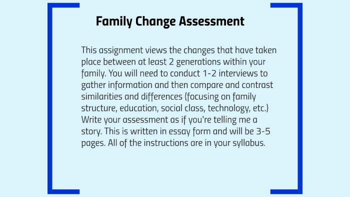 Family Change Example by adrianne washington