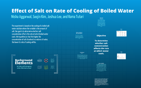 Effect Of Salt On Rate Of Cooling In Boiled Water By Rama Viviane