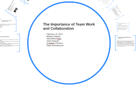 The Importance of Team Work and Collaboration by Katie Schoolmaster on ...