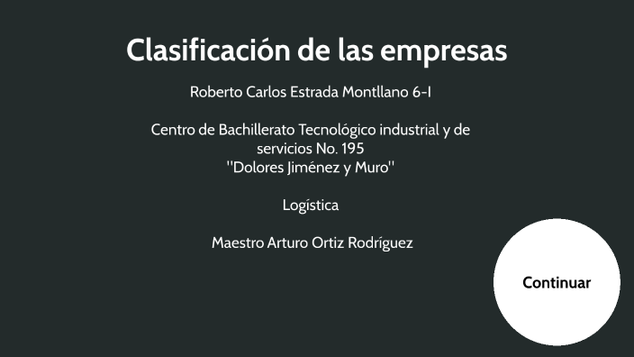 Clasificación de las empresas by Carlos Estrada on Prezi