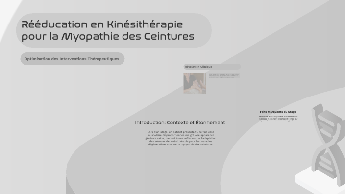 Optimisation de la Rééducation en Kinésithérapie pour la Myopathie des