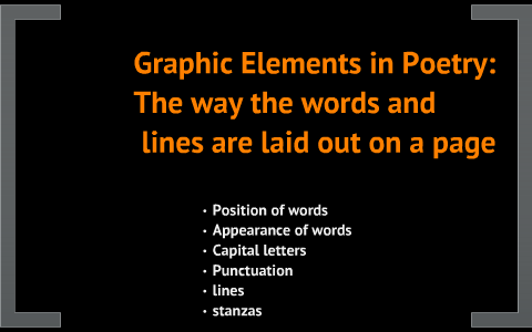 Graphic elements in poetry by valerie gammon
