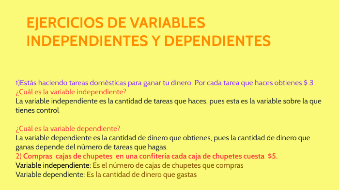 Ejemplos De Variables Independientes Y Dependientes H 6327