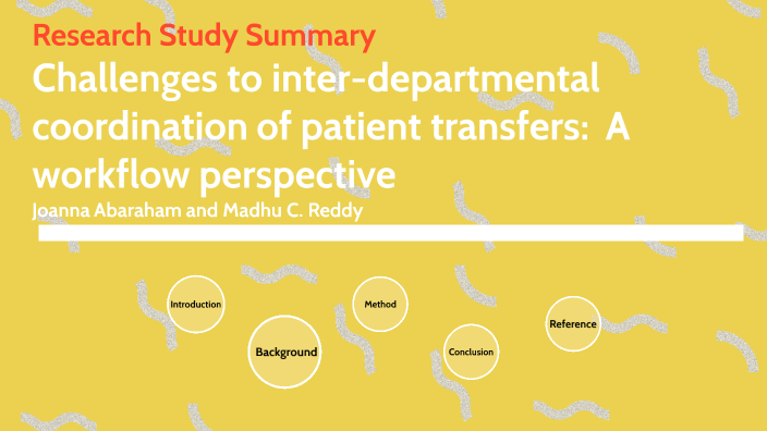 Challenges to inter-departmental coordination of patient transfers ...