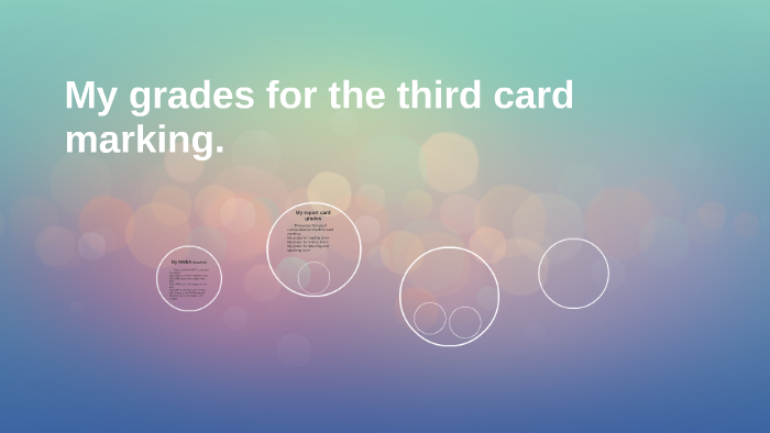My grades for the third card marking. by Tyler Szelazek on Prezi