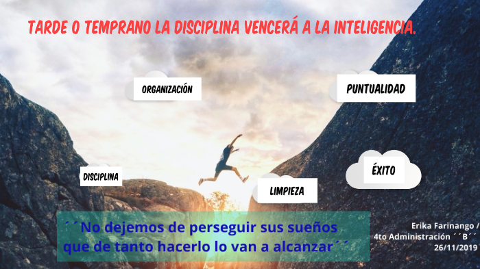 Tarde o temprano la disciplina vencerá a la inteligencia by Erika