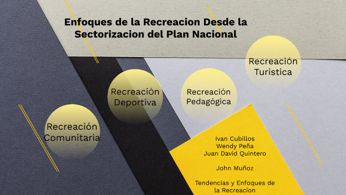 enfoques de la recreación desde la sectorización del plan nacional by