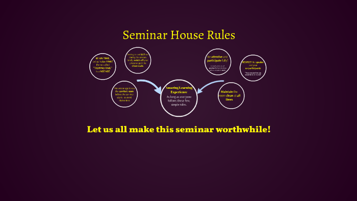 presentation house rules in seminar