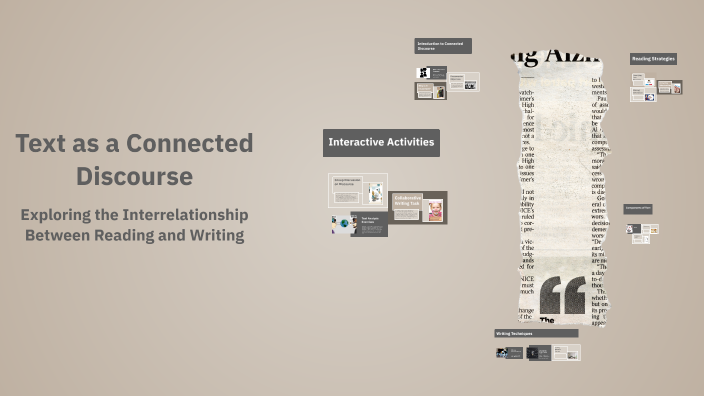Text As Connected Discourse Module Text as a Connected Discourse by Ryan Kirk Montecillo on Prezi