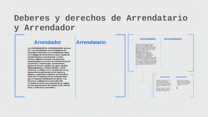 Deberes Y Derechos De Arrendatario Y Arrendador By Nataly Vasquez On Prezi Next 5922