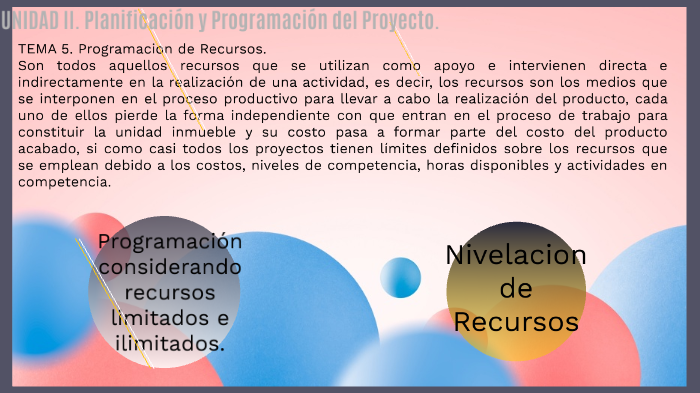 TEMA 5. Programación de Recursos. by neliana fernandez on Prezi