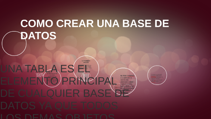 COMO CREAR UNA BASE DE DATOS by cinae flores on Prezi