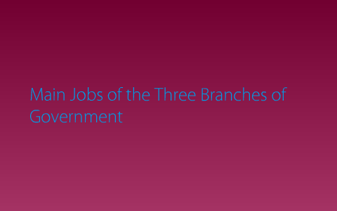 what are the three branches of government jobs