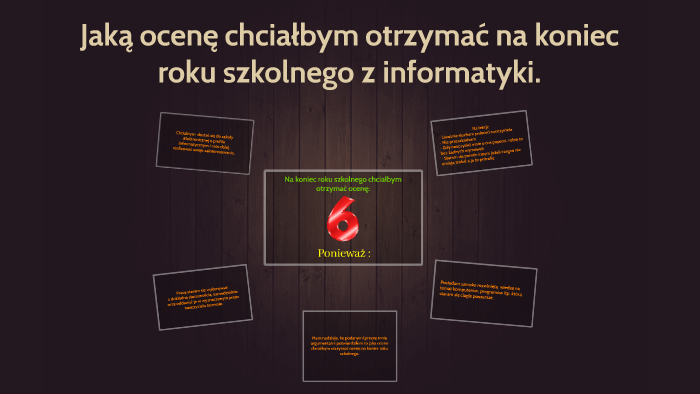 Propozycja oceny z informatyki na koniec roku szkolnego. by Hubert