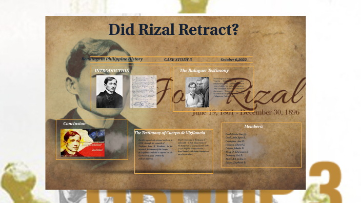 case study 3 did rizal retract prezi